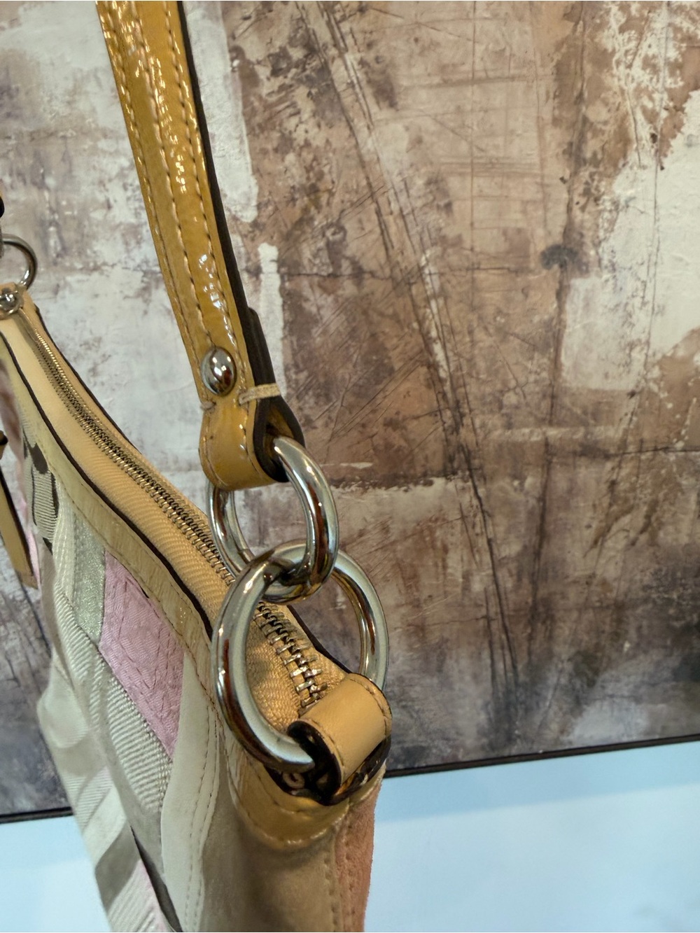 Vintage Coach Patchwork Shoulder Bag Purse m - Picture 9 of 17